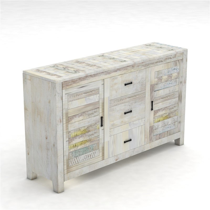 NIRVANA WHITEWASH TIMBER SIDEBOARD M