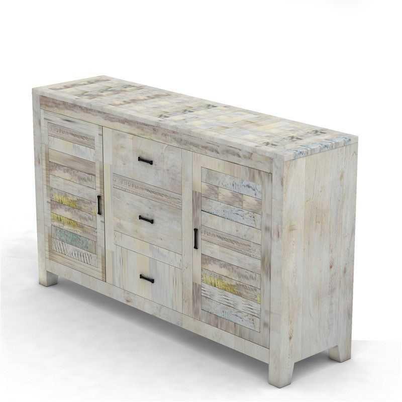NIRVANA WHITEWASH TIMBER SIDEBOARD M