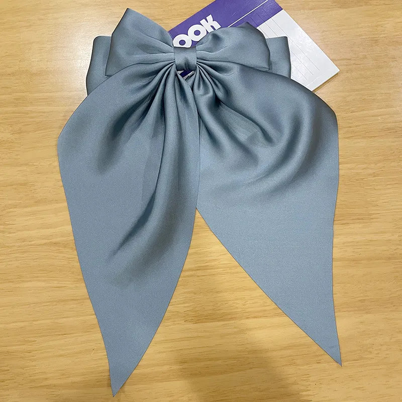 Women's Elegant Sweet Bow Knot Satin Metal Hair Claws