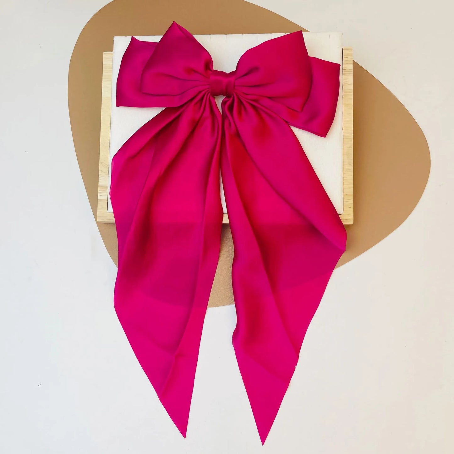 Women's Elegant Sweet Bow Knot Satin Metal Hair Claws