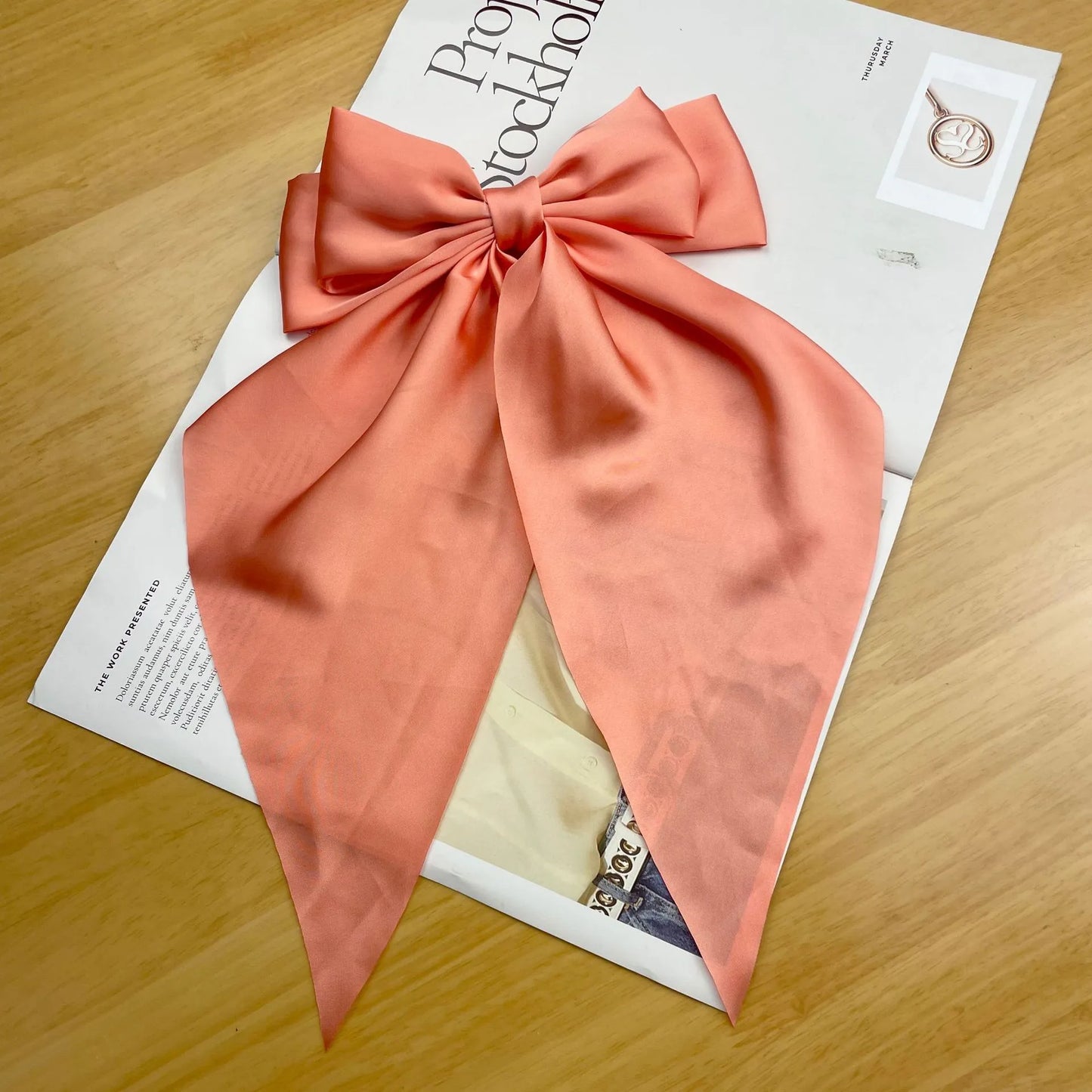 Women's Elegant Sweet Bow Knot Satin Metal Hair Claws
