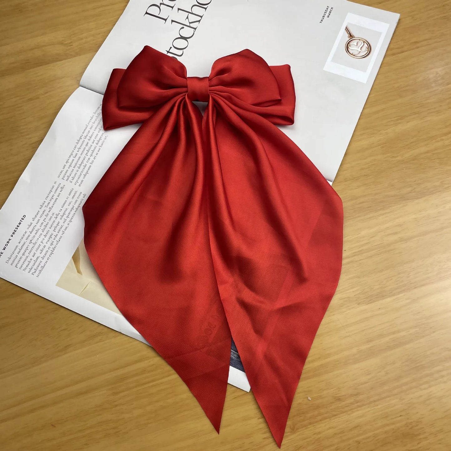 Women's Elegant Sweet Bow Knot Satin Metal Hair Claws